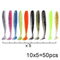 50 Pcs/Lot 7cm 10cm Soft Lure Shad Wobbler Silicone Bait Sea Worm Swimbait Streamer Silicone Lure spinnerbait  accessories