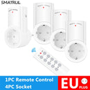 SMATRUL Wireless Remote Control Smart Socket EU UK French Plug Wall 433mhz Programmable Electrical Outlet Switch 220v 230v LED