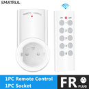 SMATRUL Wireless Remote Control Smart Socket EU UK French Plug Wall 433mhz Programmable Electrical Outlet Switch 220v 230v LED