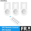 SMATRUL Wireless Remote Control Smart Socket EU UK French Plug Wall 433mhz Programmable Electrical Outlet Switch 220v 230v LED