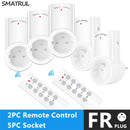 SMATRUL Wireless Remote Control Smart Socket EU UK French Plug Wall 433mhz Programmable Electrical Outlet Switch 220v 230v LED