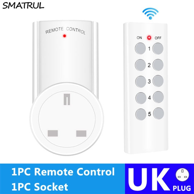 SMATRUL Wireless Remote Control Smart Socket EU UK French Plug Wall 433mhz Programmable Electrical Outlet Switch 220v 230v LED