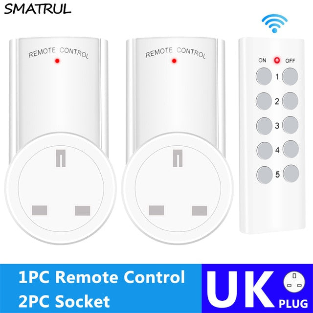 SMATRUL Wireless Remote Control Smart Socket EU UK French Plug Wall 433mhz Programmable Electrical Outlet Switch 220v 230v LED