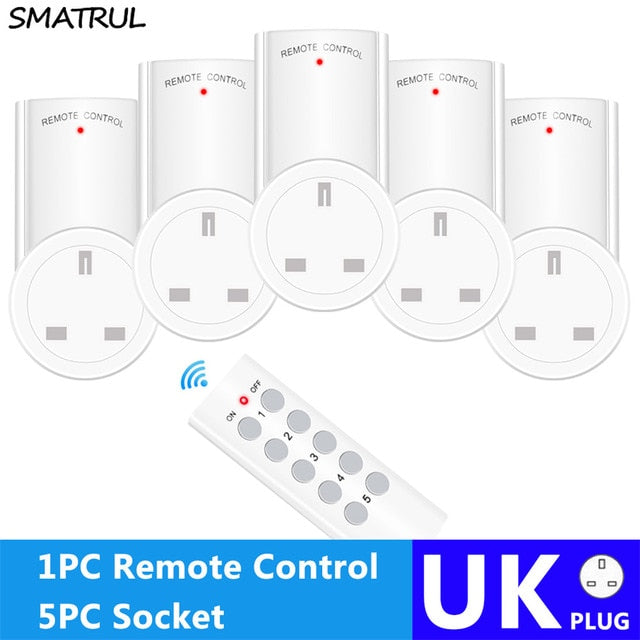 SMATRUL Wireless Remote Control Smart Socket EU UK French Plug Wall 433mhz Programmable Electrical Outlet Switch 220v 230v LED