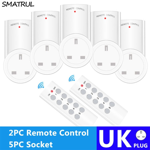 SMATRUL Wireless Remote Control Smart Socket EU UK French Plug Wall 433mhz Programmable Electrical Outlet Switch 220v 230v LED