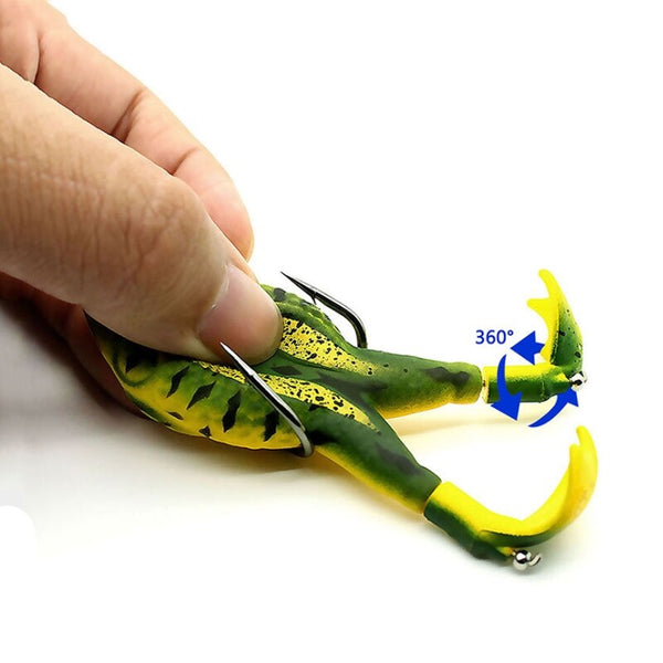 1PCS Minnow Fishing Lure Double Propeller Frog Soft Bait Silicone90mm/13g Artificial Crankbait Wobbler Jig Trolling Soft Lure