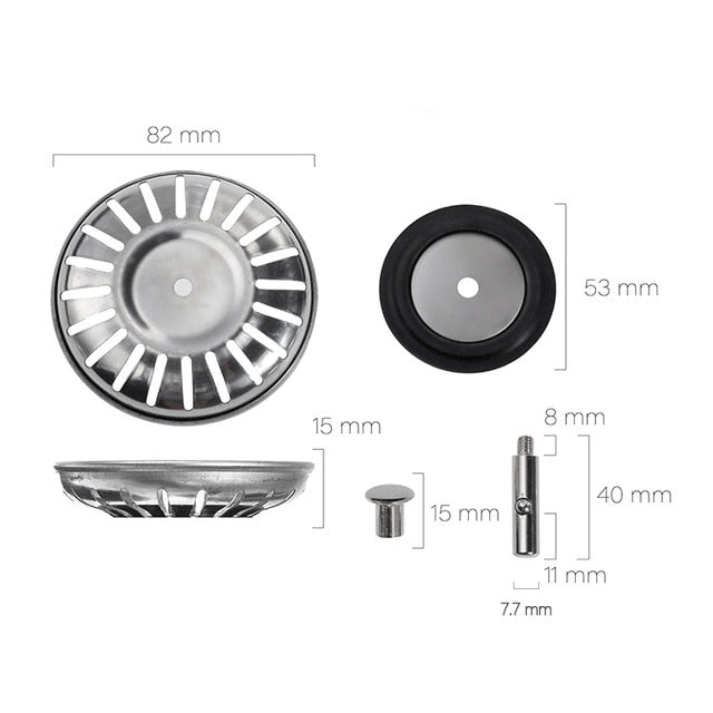 78-84MM Bathroom Sink Strainer 304 Stainless Steel Water Stopper Sink  Water Filter Plug Kitchen Sink Accessories Kitchen Tools