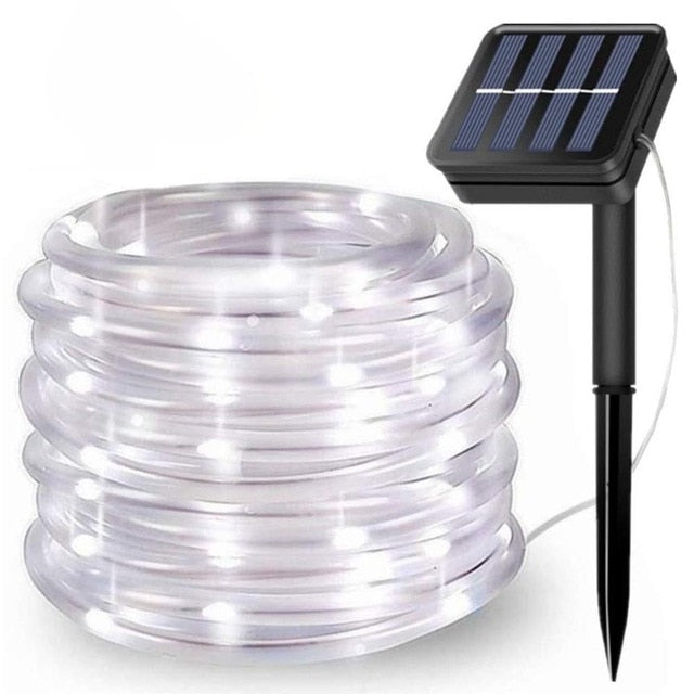 50/100 LEDs Solar Powered Rope Tube String Lights Outdoor Waterproof Fairy Lights Garden Garland For Christmas Yard Decoration
