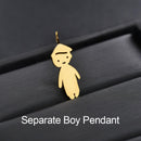 Stainless Steel Boy Girl Kids Pendant Personalized Necklace Women Child Engraved Name Date Beads Necklaces Family Jewelry Gift