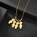 Stainless Steel Boy Girl Kids Pendant Personalized Necklace Women Child Engraved Name Date Beads Necklaces Family Jewelry Gift
