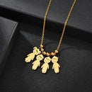 Stainless Steel Boy Girl Kids Pendant Personalized Necklace Women Child Engraved Name Date Beads Necklaces Family Jewelry Gift