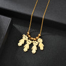 Stainless Steel Boy Girl Kids Pendant Personalized Necklace Women Child Engraved Name Date Beads Necklaces Family Jewelry Gift