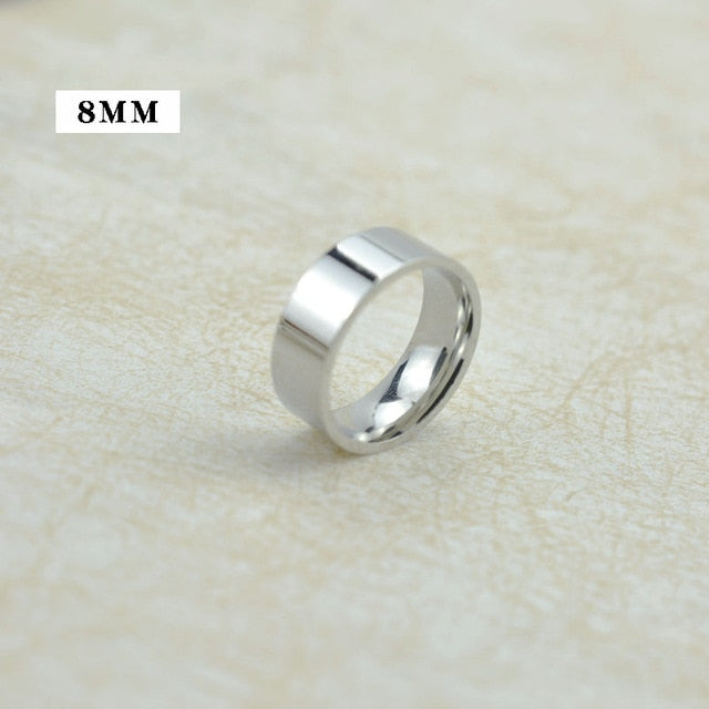 4mm 6mm 8mm Wide Stainless Steel Rings High Polished 2020 New Fashion Classic And Generous For Men's And Women's Ring Jewelry Gi