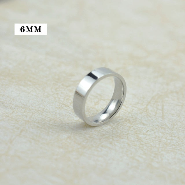 4mm 6mm 8mm Wide Stainless Steel Rings High Polished 2020 New Fashion Classic And Generous For Men's And Women's Ring Jewelry Gi