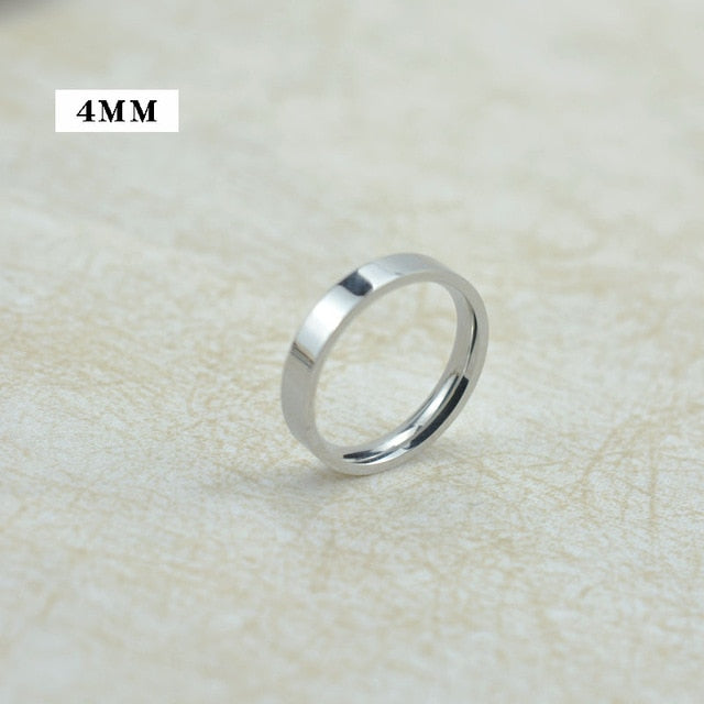 4mm 6mm 8mm Wide Stainless Steel Rings High Polished 2020 New Fashion Classic And Generous For Men's And Women's Ring Jewelry Gi