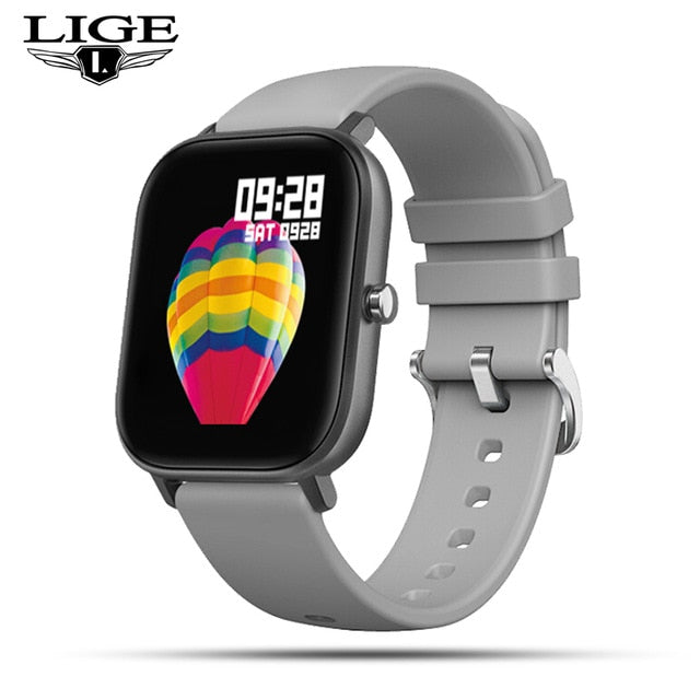 LIGE P8 Smart Watch Men Women smartwatch Sports Fitness Tracker IPX7 Waterproof LED Full Touch Screen suitable For Android ios
