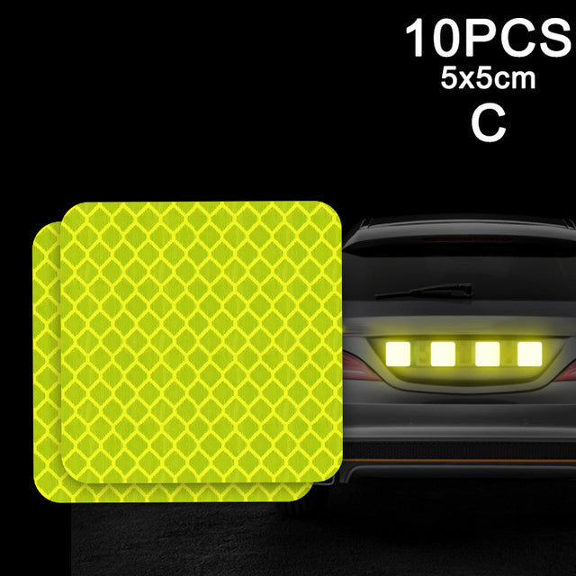 10pcs Car Door Sticker Decal Warning Mark Tape Reflective Sticker Reflective Strip OPEN High Sign Safety Light Reflector Strip