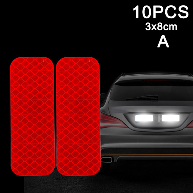 10pcs Car Door Sticker Decal Warning Mark Tape Reflective Sticker Reflective Strip OPEN High Sign Safety Light Reflector Strip