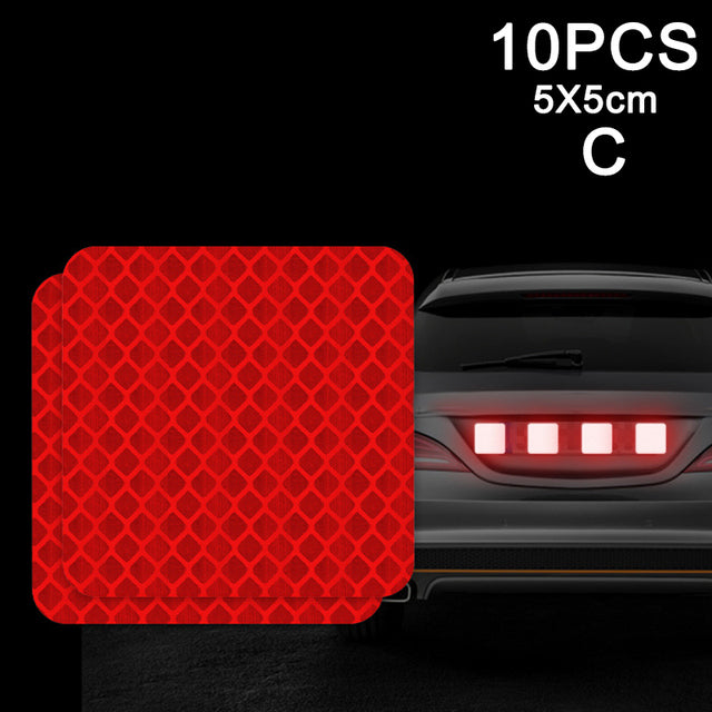 10pcs Car Door Sticker Decal Warning Mark Tape Reflective Sticker Reflective Strip OPEN High Sign Safety Light Reflector Strip