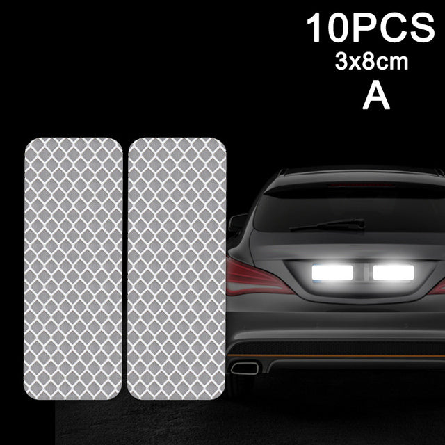 10pcs Car Door Sticker Decal Warning Mark Tape Reflective Sticker Reflective Strip OPEN High Sign Safety Light Reflector Strip