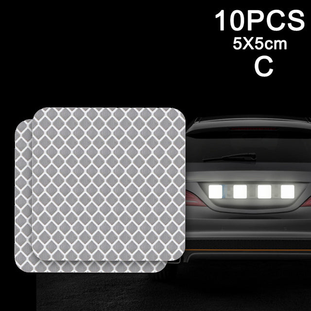 10pcs Car Door Sticker Decal Warning Mark Tape Reflective Sticker Reflective Strip OPEN High Sign Safety Light Reflector Strip