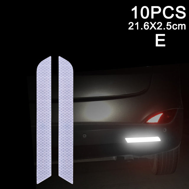 10pcs Car Door Sticker Decal Warning Mark Tape Reflective Sticker Reflective Strip OPEN High Sign Safety Light Reflector Strip