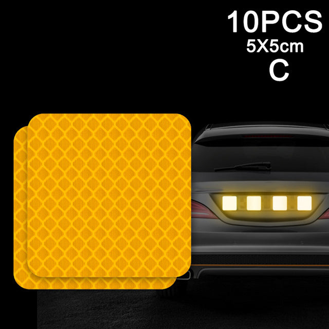 10pcs Car Door Sticker Decal Warning Mark Tape Reflective Sticker Reflective Strip OPEN High Sign Safety Light Reflector Strip