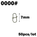 OUTKIT 50PCS Stainless steel Pin Swivel Fishing Accessories Connector Lure Clip Rolling Swivels Sea Fishing Tackle