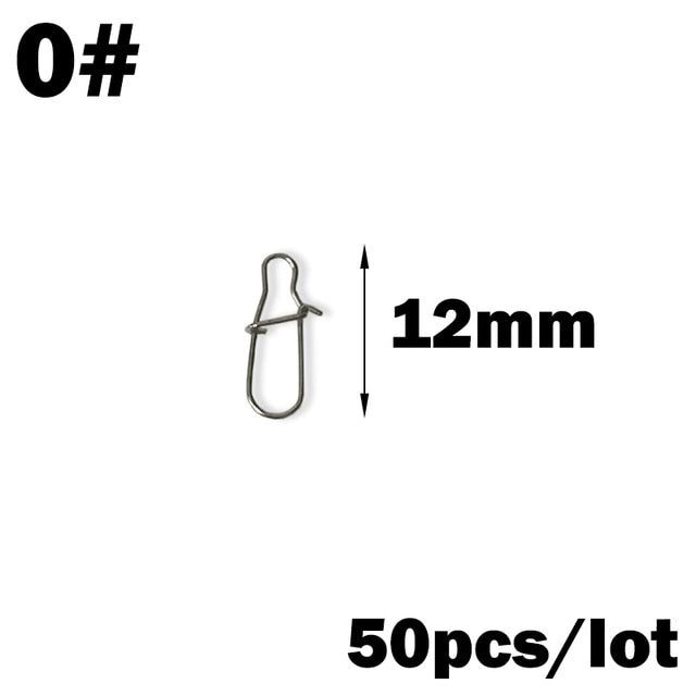 OUTKIT 50PCS Stainless steel Pin Swivel Fishing Accessories Connector Lure Clip Rolling Swivels Sea Fishing Tackle