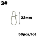 OUTKIT 50PCS Stainless steel Pin Swivel Fishing Accessories Connector Lure Clip Rolling Swivels Sea Fishing Tackle