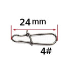 OUTKIT 50PCS Stainless steel Pin Swivel Fishing Accessories Connector Lure Clip Rolling Swivels Sea Fishing Tackle