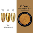1 Box Double Rose Gold Color Nail Mirror Glitter Powder Nail Art Gel Polishing Chrome Flakes Pigment Dust Decorations
