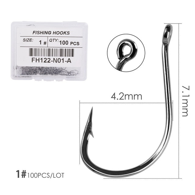 100pcs/ Box Japan Izu Fish Hook High Carbon Steel Barbed In Fly Fishing Hook Worm Pond Fishing Bait Holder Jig Hole Pesca Hooks