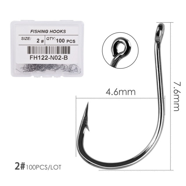 100pcs/ Box Japan Izu Fish Hook High Carbon Steel Barbed In Fly Fishing Hook Worm Pond Fishing Bait Holder Jig Hole Pesca Hooks