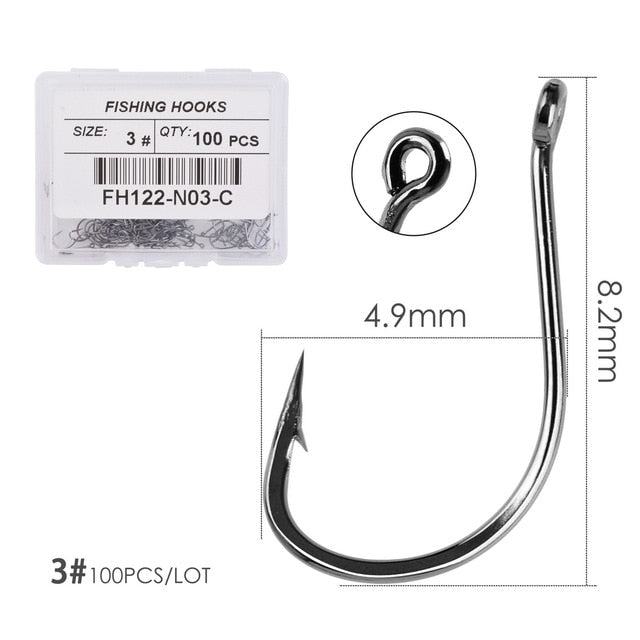 100pcs/ Box Japan Izu Fish Hook High Carbon Steel Barbed In Fly Fishing Hook Worm Pond Fishing Bait Holder Jig Hole Pesca Hooks