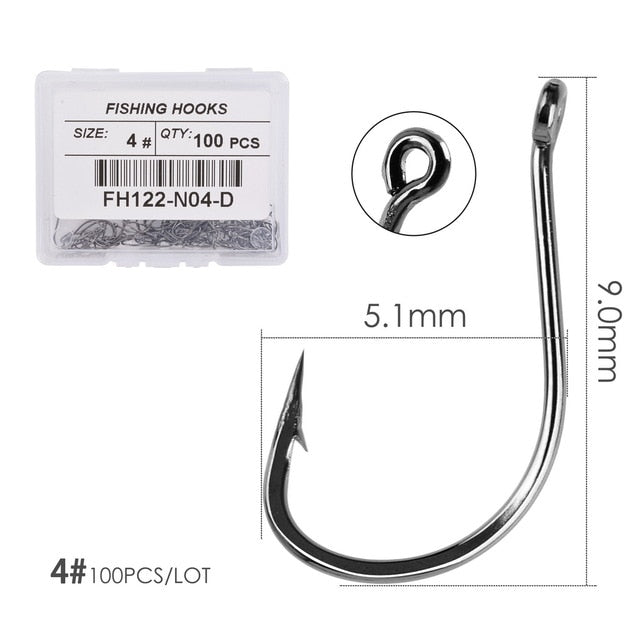 100pcs/ Box Japan Izu Fish Hook High Carbon Steel Barbed In Fly Fishing Hook Worm Pond Fishing Bait Holder Jig Hole Pesca Hooks