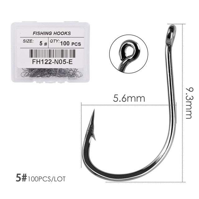 100pcs/ Box Japan Izu Fish Hook High Carbon Steel Barbed In Fly Fishing Hook Worm Pond Fishing Bait Holder Jig Hole Pesca Hooks