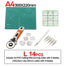 Professional Self-Healing, Double-Sided PVC Cutting Mat, Rotary Blade Compatible, Hammer,Hole Punches Leather Tool Set Sewing