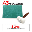 Professional Self-Healing, Double-Sided PVC Cutting Mat, Rotary Blade Compatible, Hammer,Hole Punches Leather Tool Set Sewing