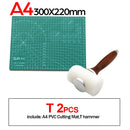 Professional Self-Healing, Double-Sided PVC Cutting Mat, Rotary Blade Compatible, Hammer,Hole Punches Leather Tool Set Sewing