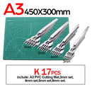 Professional Self-Healing, Double-Sided PVC Cutting Mat, Rotary Blade Compatible, Hammer,Hole Punches Leather Tool Set Sewing