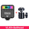 Ulanzi VL49 Mini RGB Video Light Lighting for Photography 2000mAh RGB LED Video Camera Light Vlog Fill Light Live