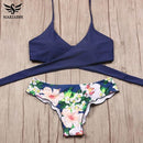 NAKIAEOI 2020 Sexy Cross Brazilian Bikinis Women Swimwear Swimsuit Push Up Bikini Set Halter Top Beach Bathing Suits Swim Wear