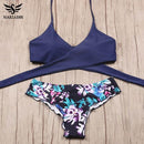 NAKIAEOI 2020 Sexy Cross Brazilian Bikinis Women Swimwear Swimsuit Push Up Bikini Set Halter Top Beach Bathing Suits Swim Wear