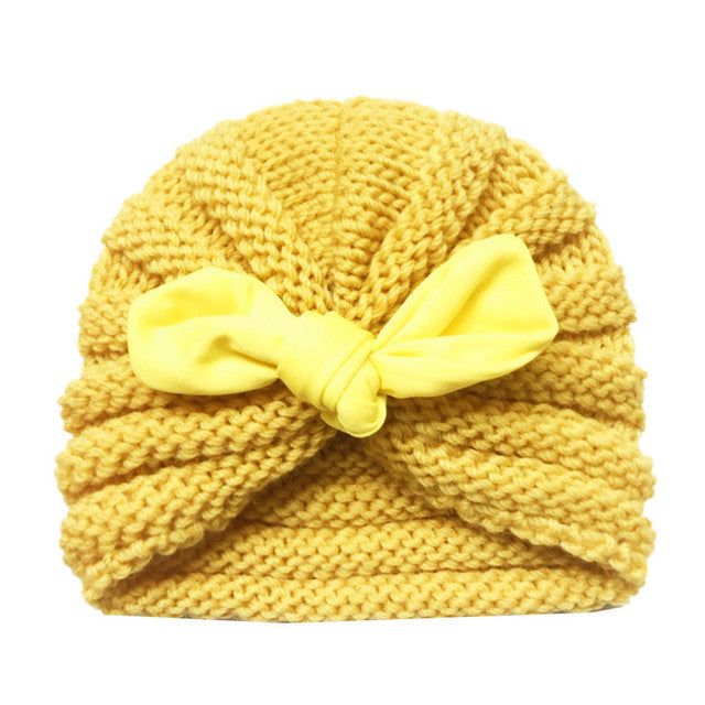 BalleenShiny Warm Baby Hats For Boys&Girls Infant Lovely Bowknot Hats Baby Bonnet Beanie Turban Head Accessories Kids Gifts