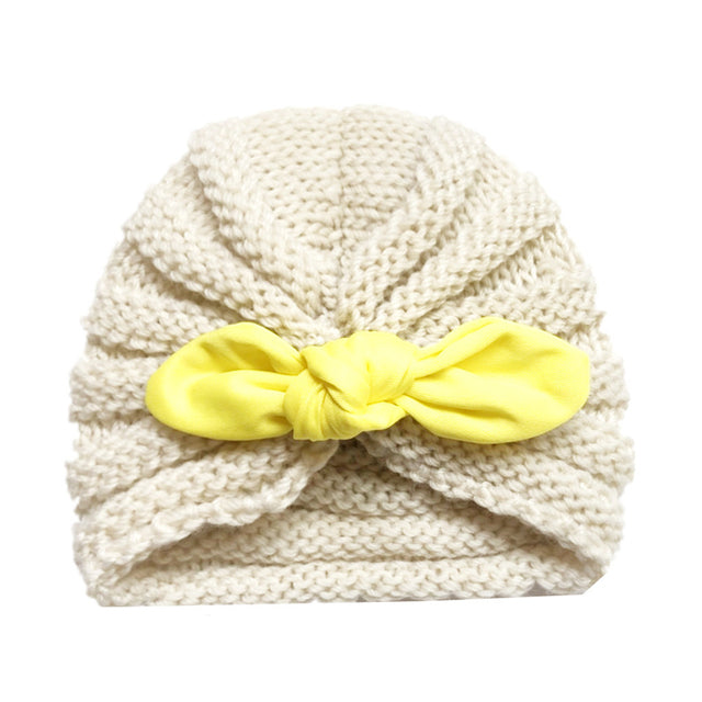 BalleenShiny Warm Baby Hats For Boys&Girls Infant Lovely Bowknot Hats Baby Bonnet Beanie Turban Head Accessories Kids Gifts