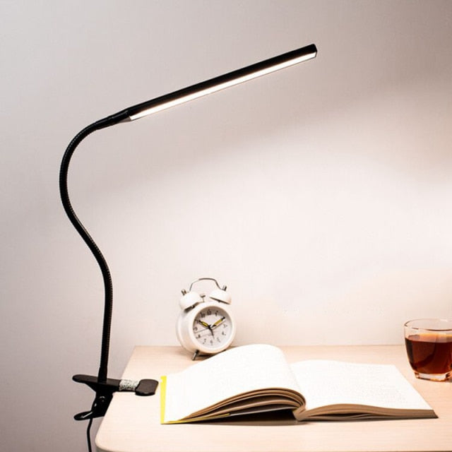 LED 360° Folding Clamp Desk Lamp Eye Protection Rechargeable Table Lamp Clip On Light For Bed Reading Working And Computers