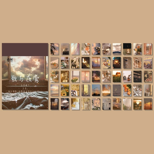 50pcs/plant landscape stationery stickers writable butterfly stickers bullet diary Korea stationery stickers aesthetics