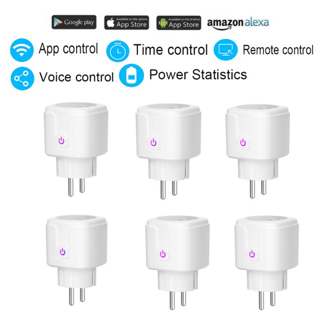 Smart Plug WiFi Socket EU 16A Power Monitor Timing Function Tuya SmartLife APP Control Work With Alexa Google Assistant 100-240V