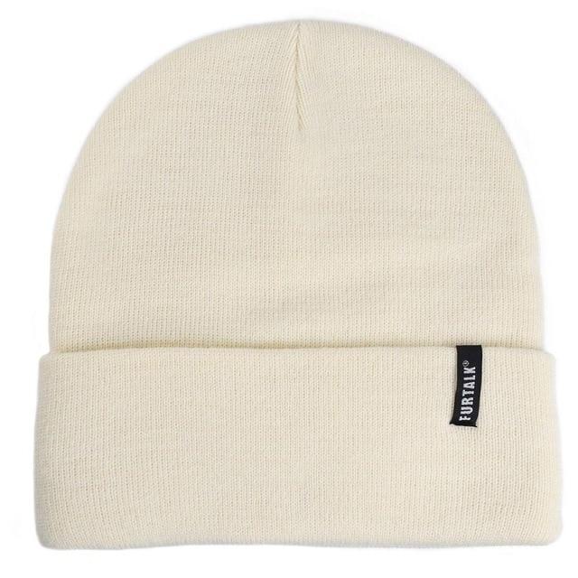 FURTALK Beanie Hat for Women Men Winter Hat Knitted Autumn Skullies Hat Unisex Ladies Warm Bonnet Cap Korean Black Red Cap